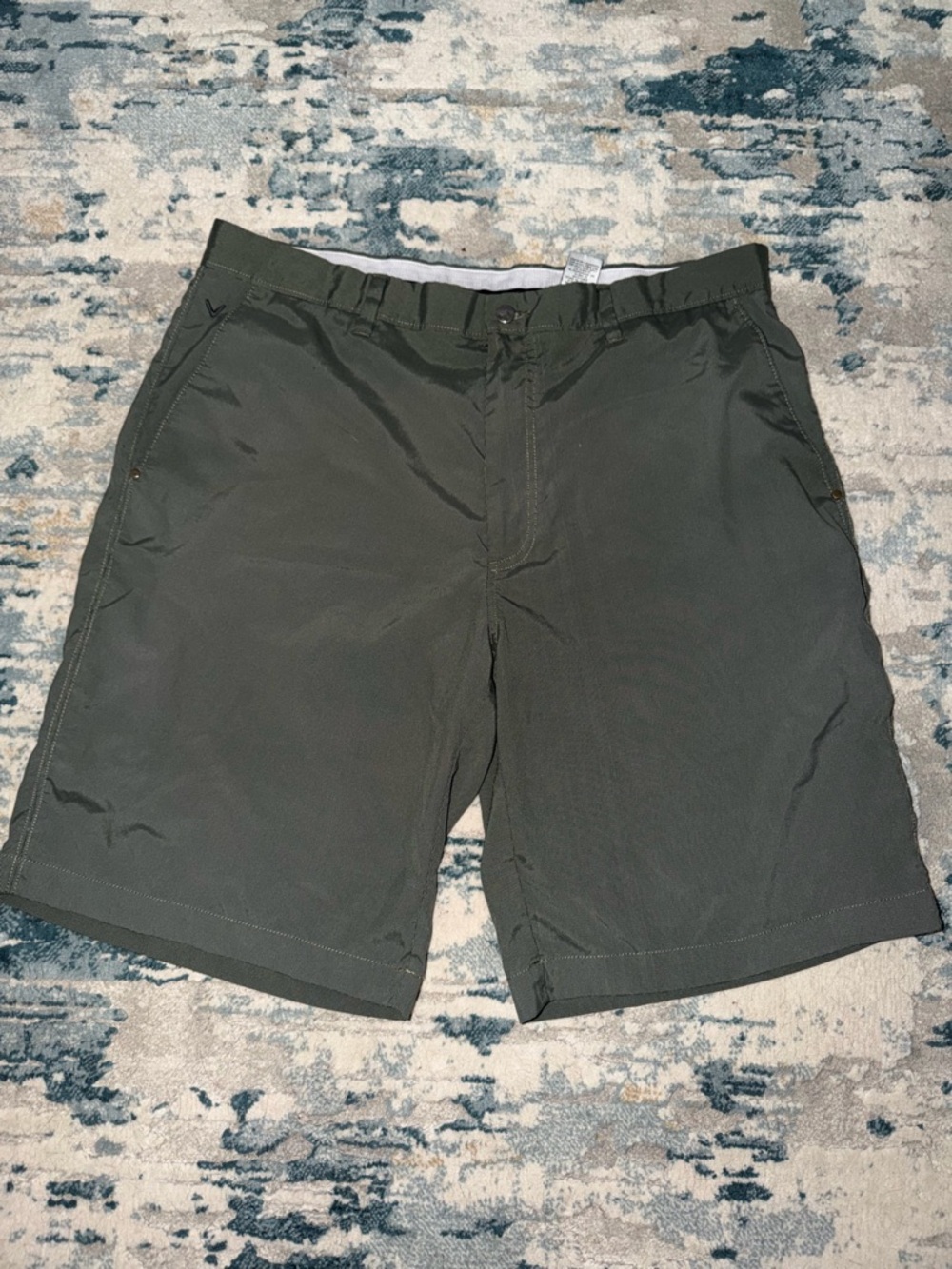Callaway Olive Green Flat Front Performance Shorts
